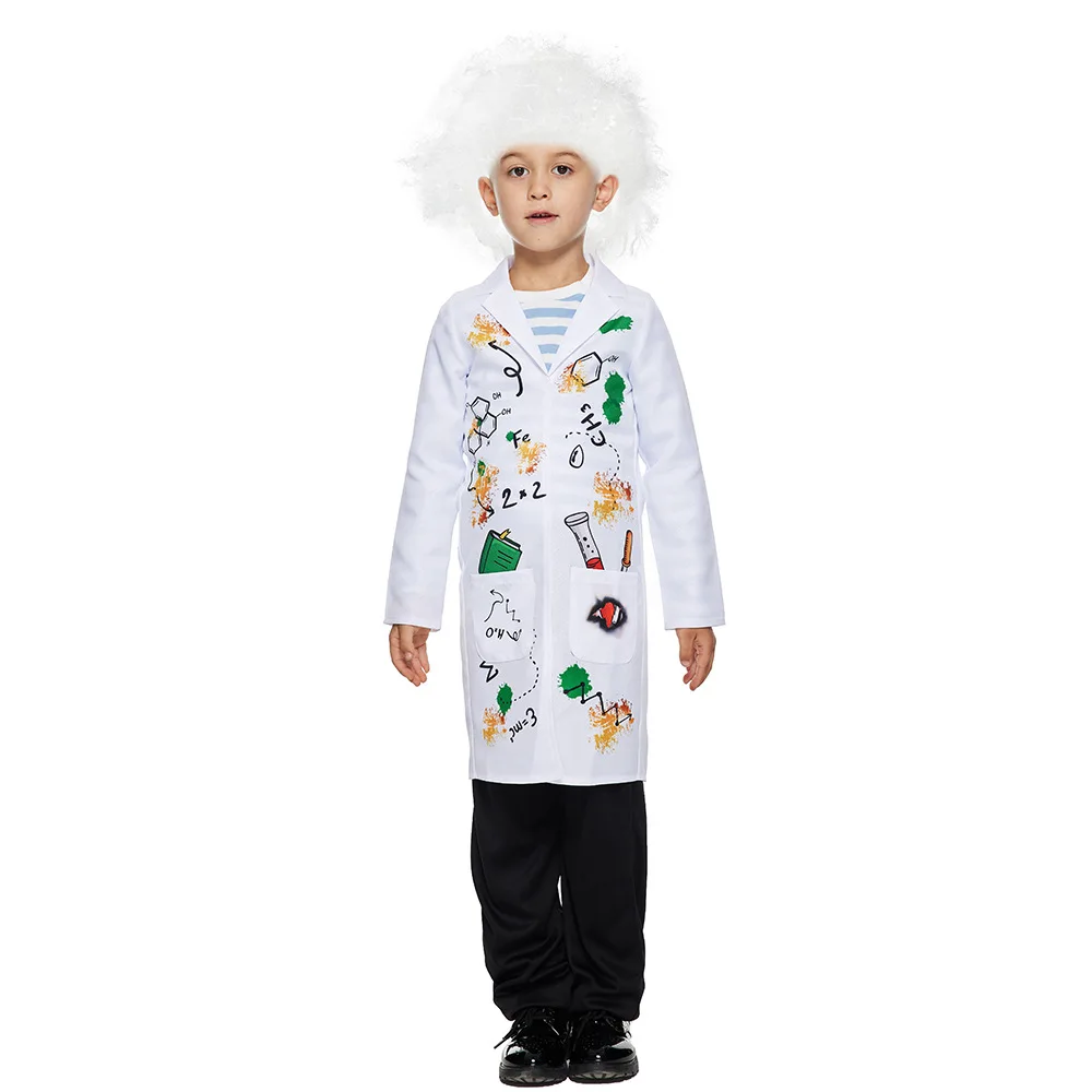 Nieuw grappig Frankenstein prestatiekostuum voor kinderen Silly Scientist Stage Outfit Schoolfeestkostuum