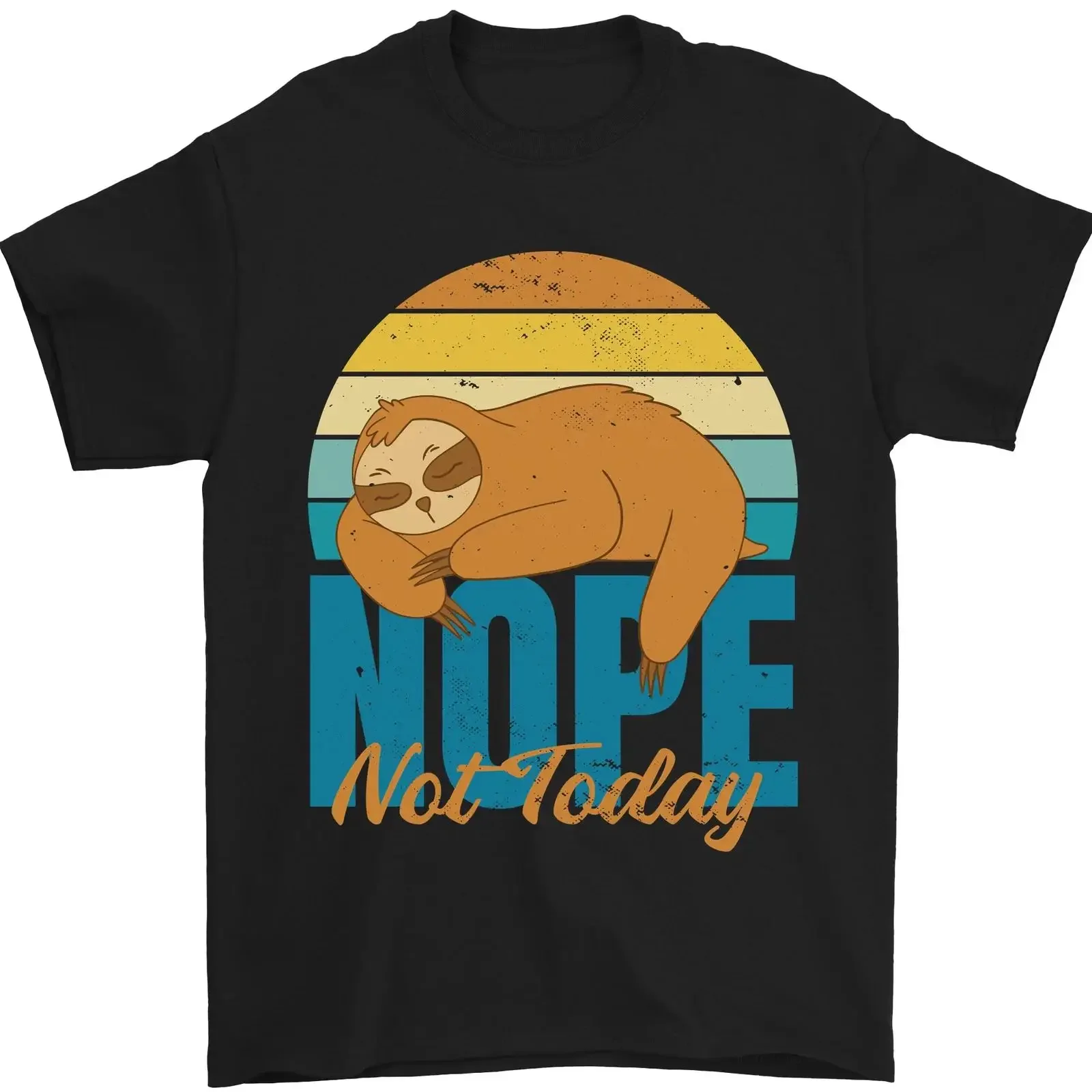 Faultier Nope Not Today lustiges faul Herren T Shirt 100 Baumwolle vintage Washed Slightly Stylish Breathable Soft