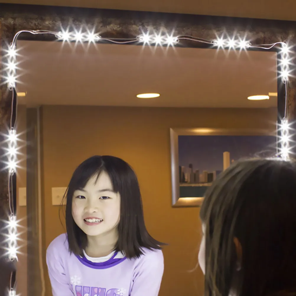 

1Set LED Makeup Lamp Powerful Portable Mirror Front Light Easy Install Bright Vanity Light for Bathroom Dressing Table
