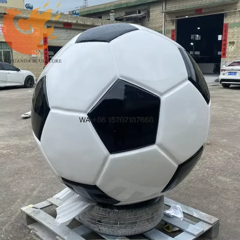 Wmwmnu Custom High Quality Resin Statue Large Fiberglass Football Sculpture for Outdoor Decoration
