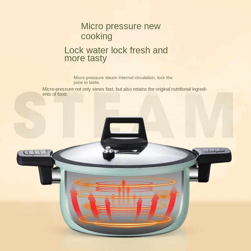 Micro Pressure Stainless Steel Soup Pot, Household Large Capacity Non Stick Pot, Soup Pot, Multifunctional Pot Pressure Cooker