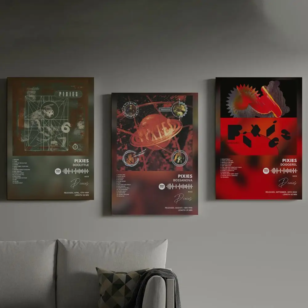 

Pixies Poster Prints Canvas Painting Wall Art Picture Living Room Home Decor Tracklist Music Album Cover