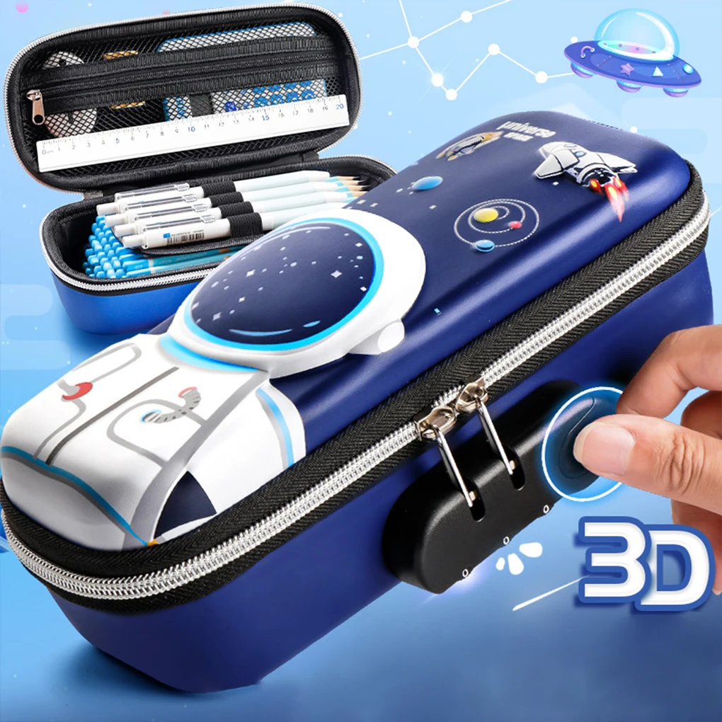 23cm Large-Capacity Pencil Case Children’S Code Lock Stationery Box Primary School Multi-Function Cartoon Pencil Case