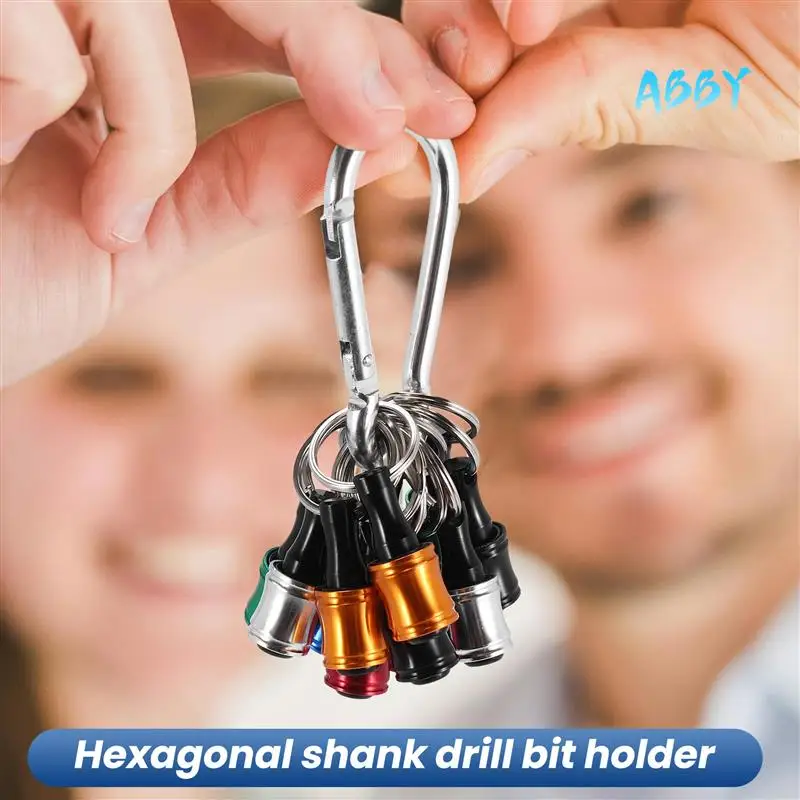 

ABBY-12PCS 1/4Inch Hex Shank Screwdriver Bits Holder Extension Bar Keychain Screw Adapter Drill Bits Holder (6 Colors)