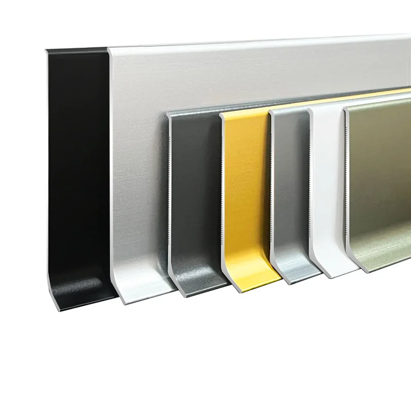 Customized. Aluminum Alloy Floor Line Adhesive Wall Sticker Corner Wall Foot Skirting Board Waterproof Metal