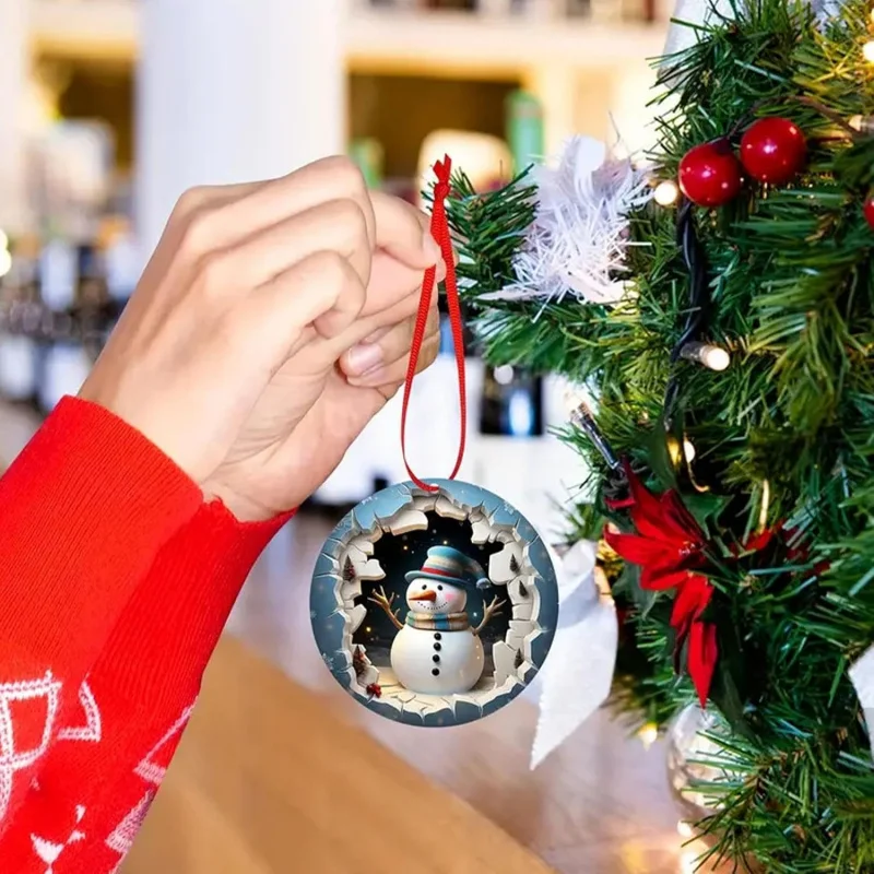 Decorações de árvore de Natal de madeira, enfeites festivos de férias para decoração de casa, ideia de presente perfeita para celebrações de Natal