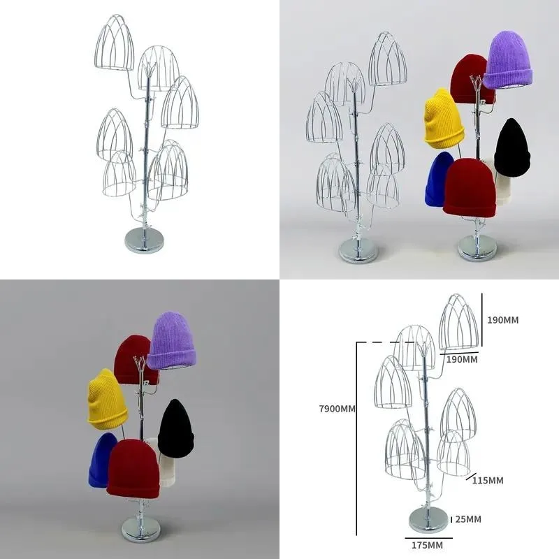 Seven Layer Hat Rack Floor to Ceiling Adjustable Hat Display Stand