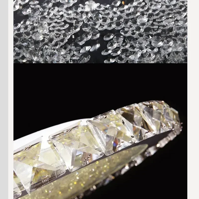 

Modern ultra thin bedroom led ceiling lamp round crystal lamp living room lamp study lighting