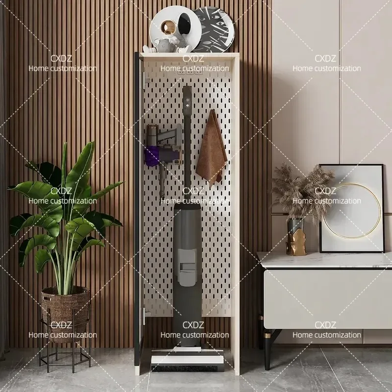 Washing machine storage cabinet Small apartment household living room vacuum cleaner storage cabinet Sweeping robot locker