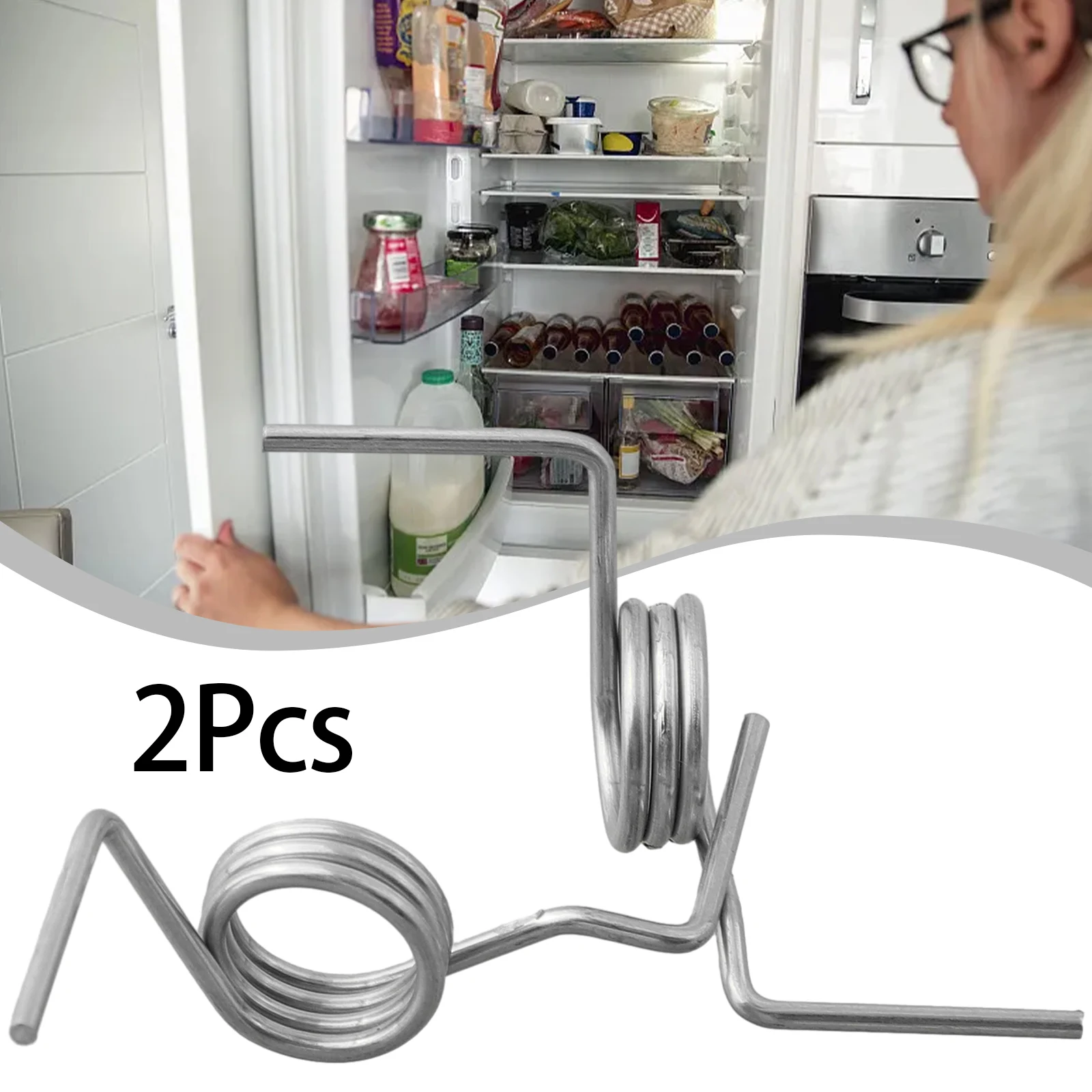 2PCS Refrigerator Door Spring Fridge Hinge Springs Replacement For Samsung DA81-01345B 5 Coils Baffle Strong Torsion Spring
