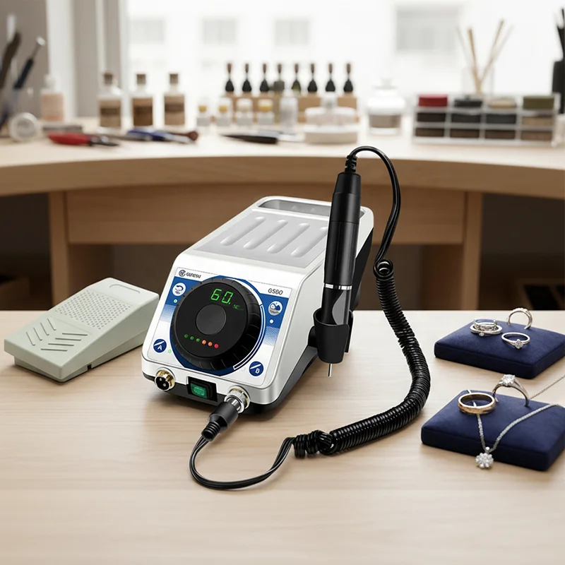 Durable Brushless Micromotor Handpiece Jewelry Gemstone Polishing Engraving Tool Workbench Carving Machine