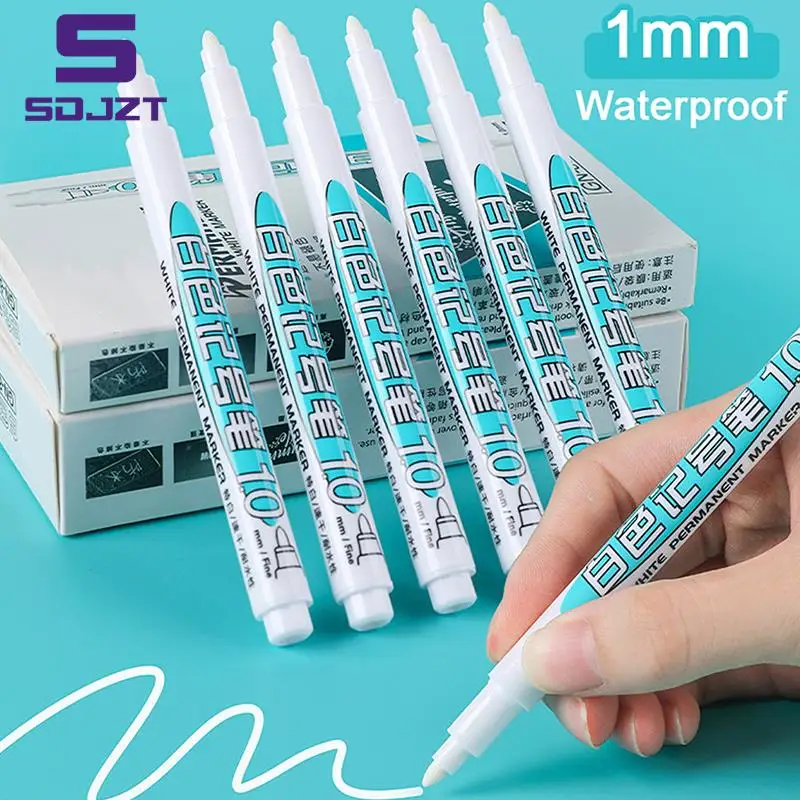 1/3pcs 1mm weiße Farbe Markierung stift Deep Hole Marker Stift Set wasserdicht permanent öligen Stift DIY für Stein Holz Metall Glas fliesen