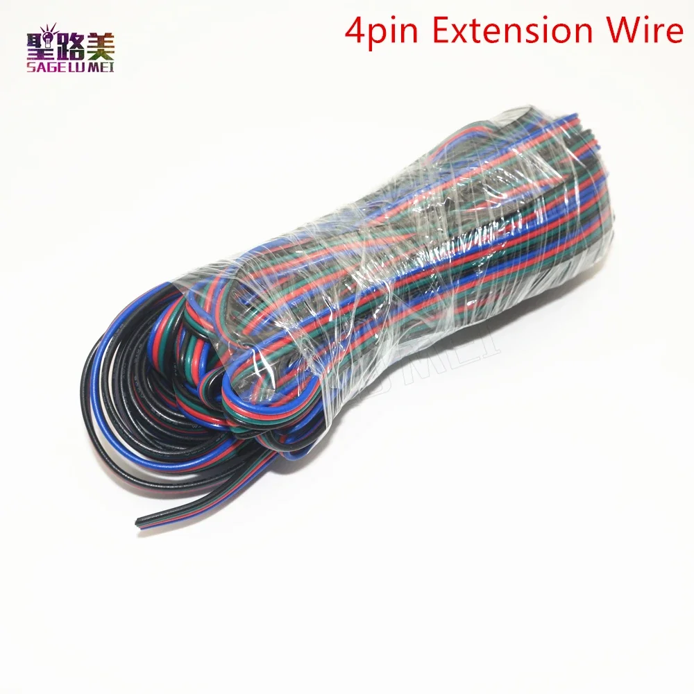 5m/10m 22 AWG 2pin/3pin/4pin /5pin/6pin Wire Extension Cable For 5050 3528 Single Color ws2812 2811 5050 RGBW LED Strip Light