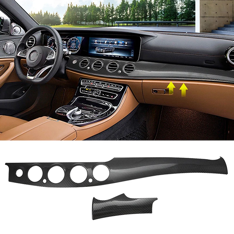 

Dashboard Console Panel Trim Stickers For Mercedes-Benz E class W213 E200 E300 2016-2023 Air Outlet Instrument Cover ABS Carbon