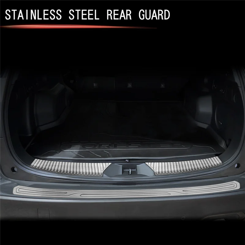 

F9-Car Stainless Steel Trunk Guard Plate Trim For Subaru Forester 2025 Rear Trunk Protector Plate Silver
