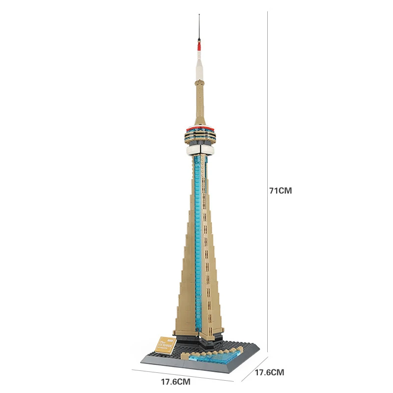 400Pcs De Cn Tower Van Toronto Bouwstenen Wereldberoemde Architectuur Monteren Bakstenen City Street View Speelgoed Geschenken Voor kids