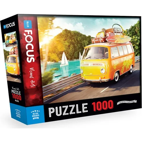 Blue Focus 1000 Piece Jigsaw Puzzle - Retro Minibus