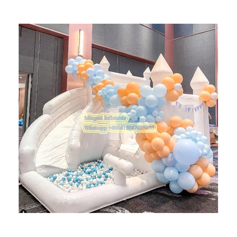 

Commercial Luxury White Wedding Bouncer Jumping Bouncy Castle Bounce House