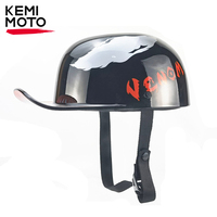 Motorcycle Retro Half Helmet ABS Moto Vintage Safety Buckle Street Fashion Trend Scoop Comfortable Lining DOT Baseball Cap