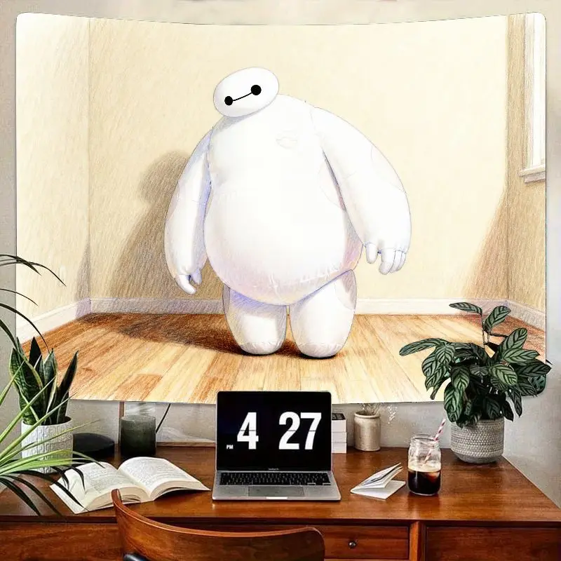 

1 шт. Big Hero 6 Baymax милый минималистичный гобелен современный полиэстеровый настенный художественный декор для спальни, общежития, гостиной, детской комнаты и фаната, подарок