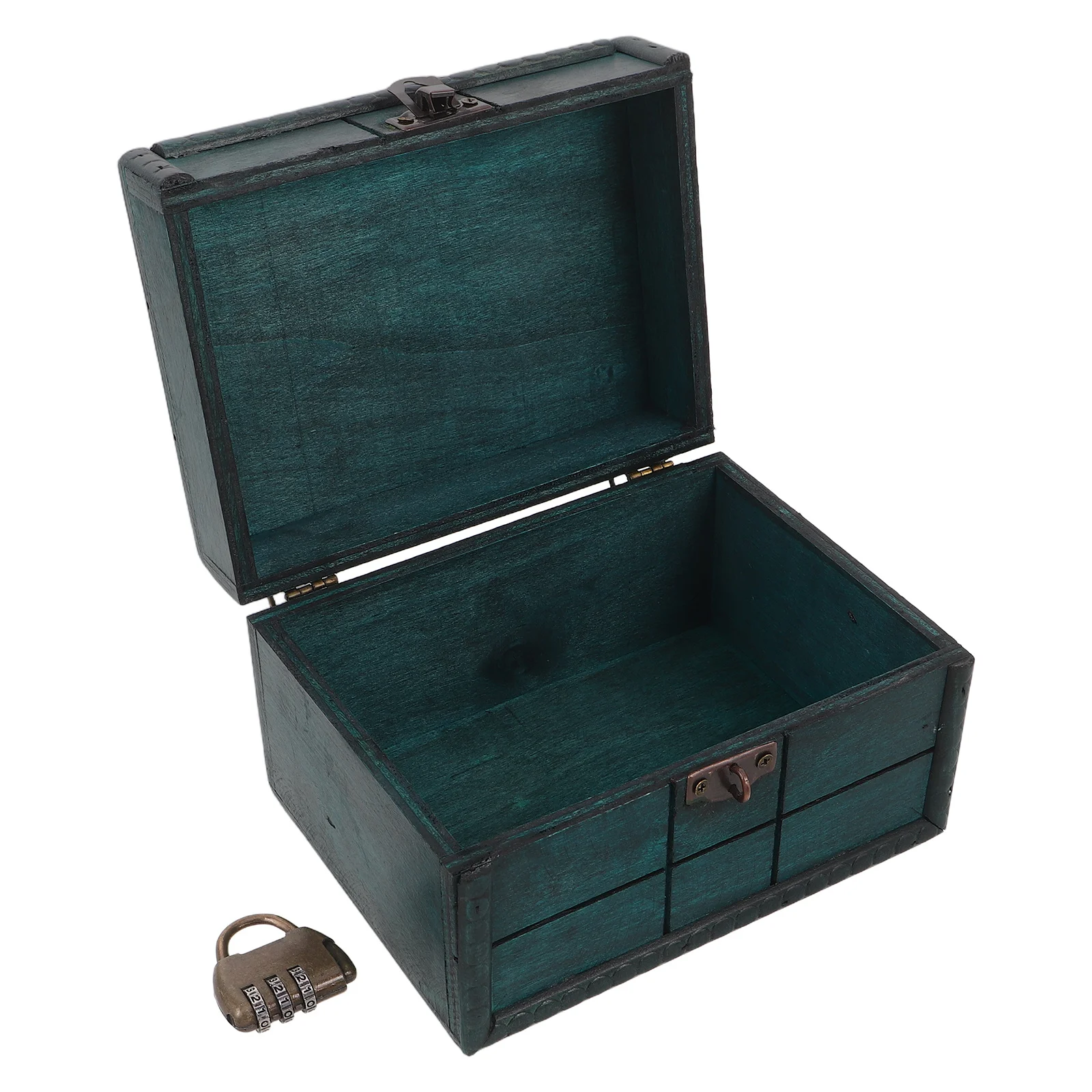 

Wooden Treasure Chest Retro Storage Box Handheld Vintage Jewelry Organizer for Home Decor Desktop Trinkets Keepsakes Solid Wood