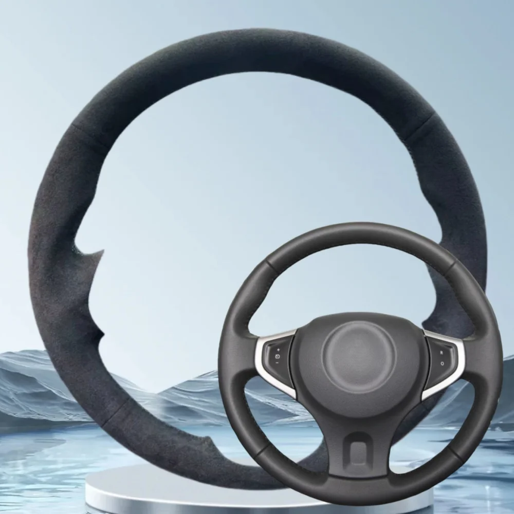 

Customization Car Steering Wheel Cover For Renault Koleos 2009-2014 Samsung QM5 Hand Sewing Suede Car Interior Accessories