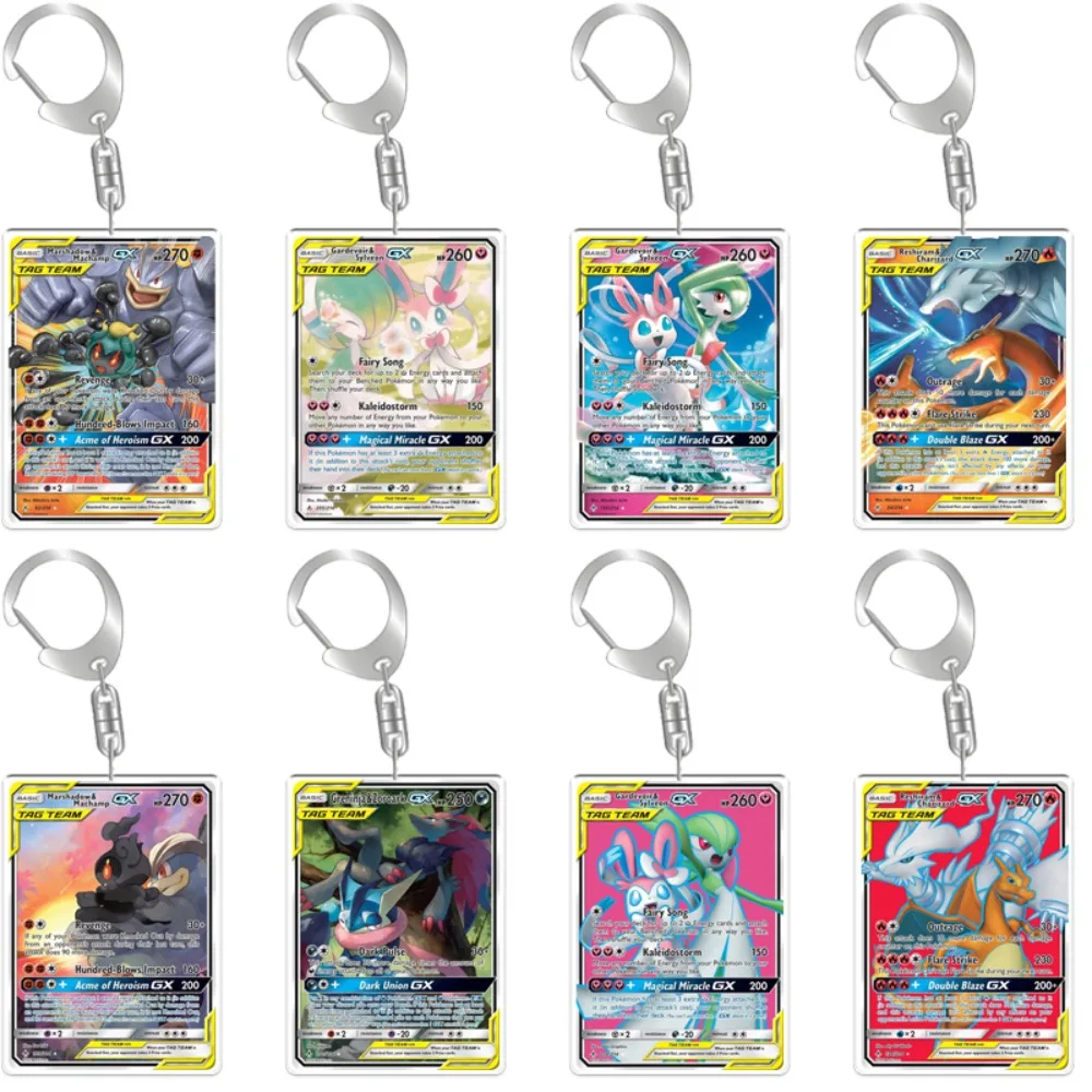 

Для карты Pokemon PTCG акриловый брелок для ключей Unbroken Bonds Gardevoir Sylveon Greninja Zoroark GX кулон аниме периферийные устройства подарок