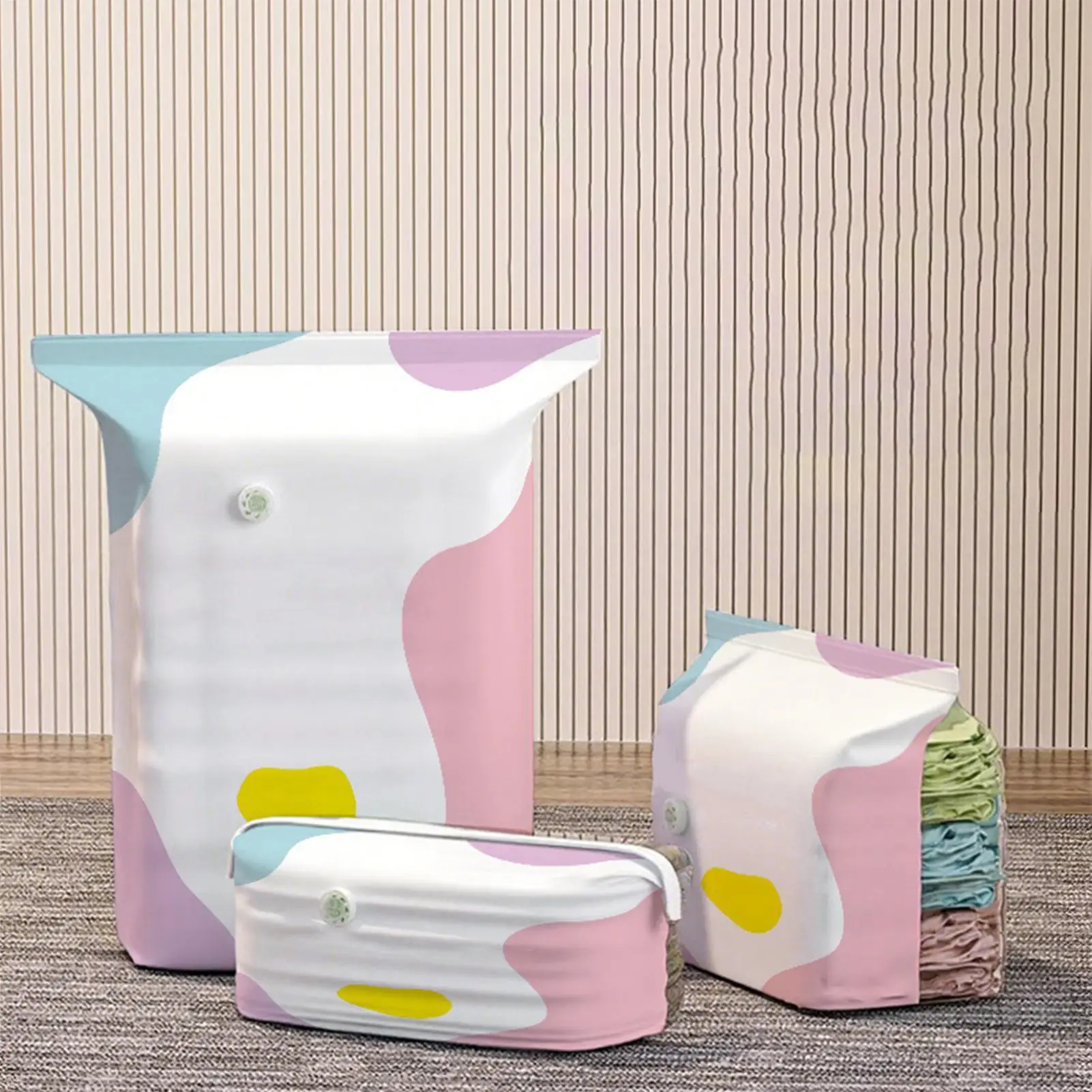 No Pump Vacuum Compression Storage Bags Space Saver Organizer for Home Dorm Closet Wardrobe Luggage Suitcase Storage Supplies