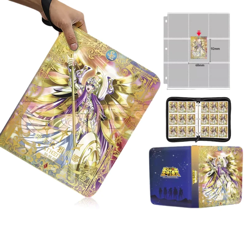 

Игровая карта Saint Seiya, коллекционный альбом для хобби, переплет для книг, держатель для визитных карточек на молнии, детская игрушка, роскошный подарок на день рождения