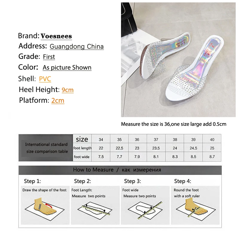 Transparent Crystal Slippers Women Summer Sandals 9cm Sexy High Heel Women Shoes Outdoor Home Fish Mouth Slippers Women Party