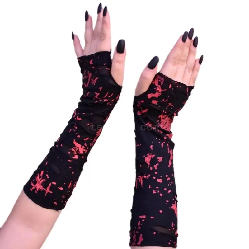 

Half Finger Gloves Demons Hands Monsters Pattern Mittens Costume Accessories For Gothicism Punk Fashion Enthusiasts