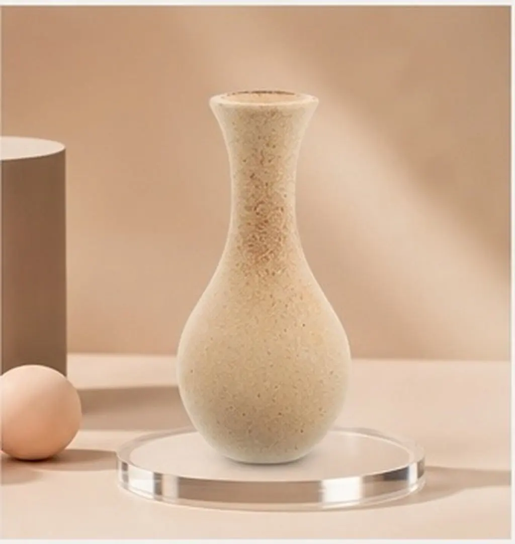 Unfinished Wood DIY Mosaic Tile Vase Brown Blank Flower Vase Handmade Craft Kit for Painting Dried Flower Display Home