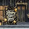 Happy New Year Garden Flag 12x18 Inch Gold Glitter Winter Holiday Yard Decor Seasonal Welcome Banner Outdoor Christmas Lawn  jjp