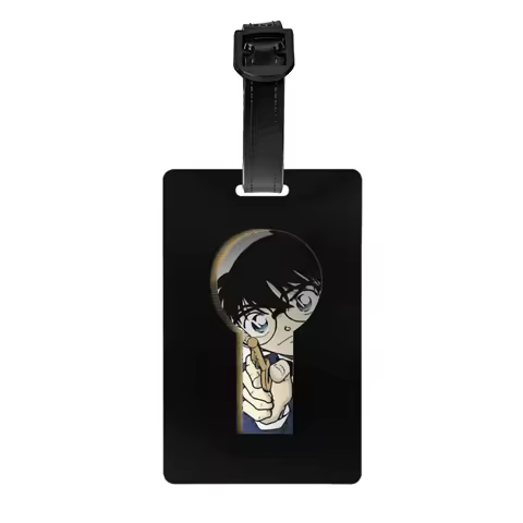 Custom Funny Detectived Anime Conan Luggage Tag for Travel Suitcase Privacy Cover Name ID Card
