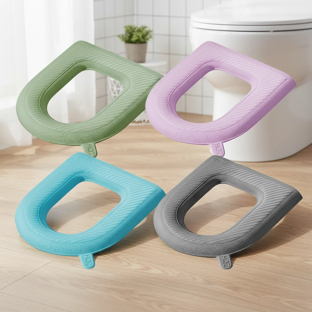 1pcs High Foam Waterproof Toilet Seat Wash-Free Washable Toilet Seat Cover Toilet Seat in Winter Lovely Wind Toilet Top Seat