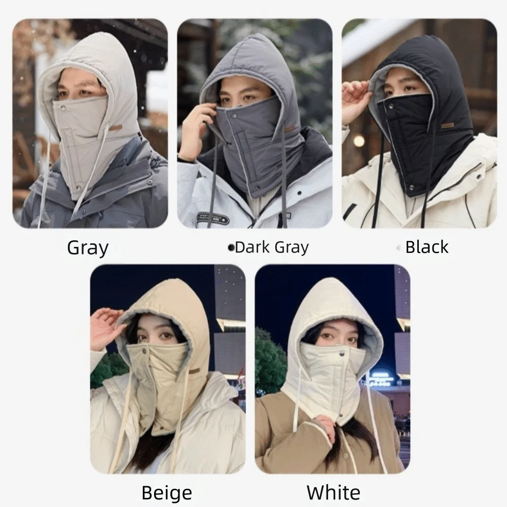 

New Keep Warm Plush Balaclava Hat Windproof Thickened Winter Cap Breathable Ear Protection Hat Cold Weather