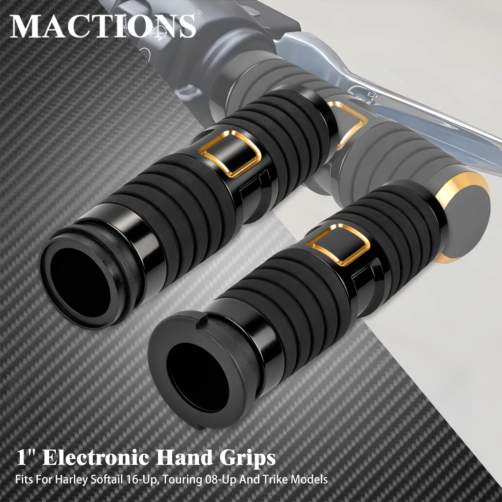 Motorcycle 1'' Electronic Hand Grip Handlebar For Harley Touring Road King Street Electra Glide 2008-25 Softail Deluxe FLSTNSE