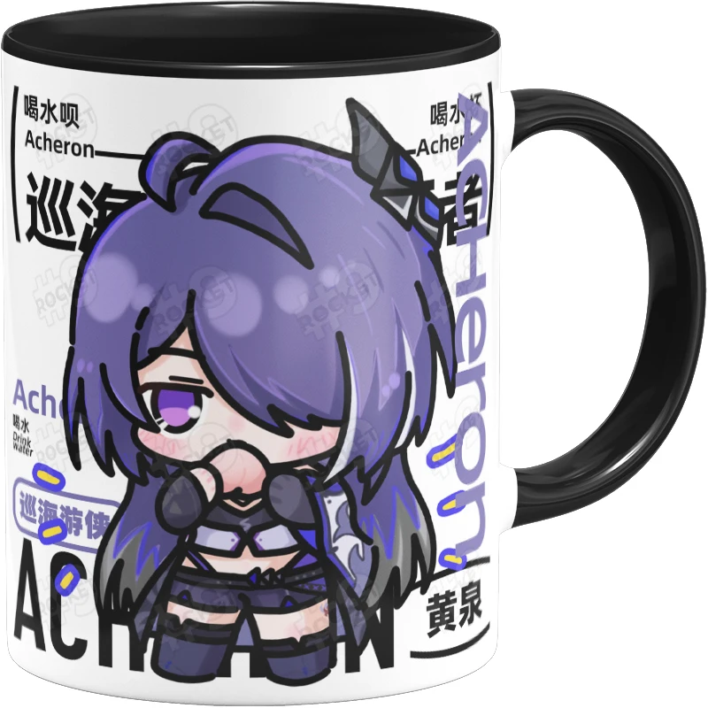 Anime Acheron Honkai: Star Rail tema moda cartone animato tazza da caffè in ceramica tazza Cosplay tazza d\'acqua carino studente regalo di compleanno