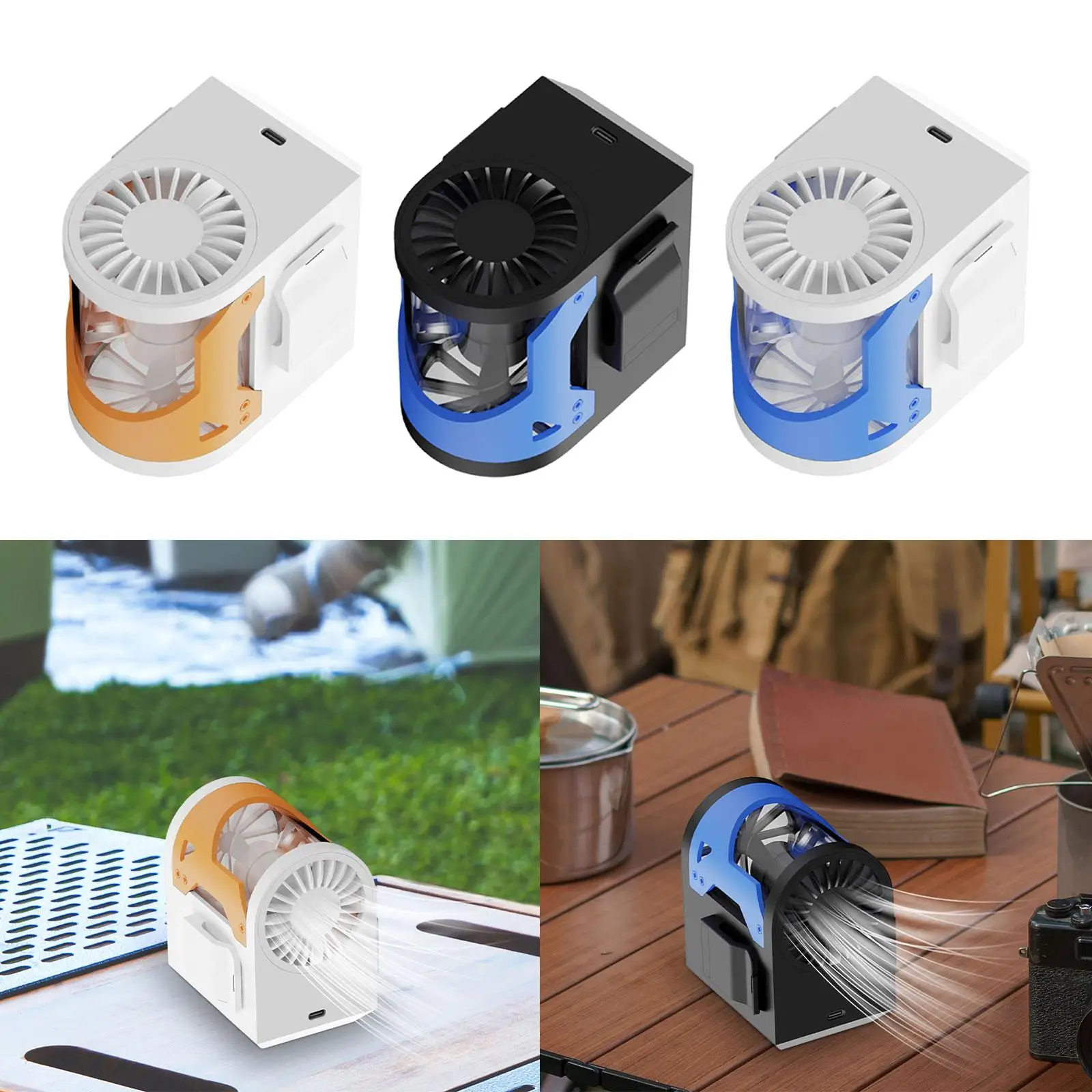 Waist Fan Fast Cooling Adjustable with Multicolored Lights Easy to Use Waist Hanging Fan for Camping Home Cycling Fishing Hiking