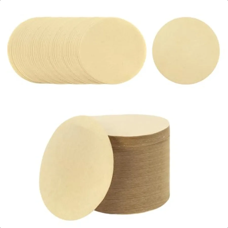 300 Pack Unbleached Replacement Natural Paper Filters Round Coffee Filter Paper Compatible with Aerobie Aeropr Coffee Espro Ma