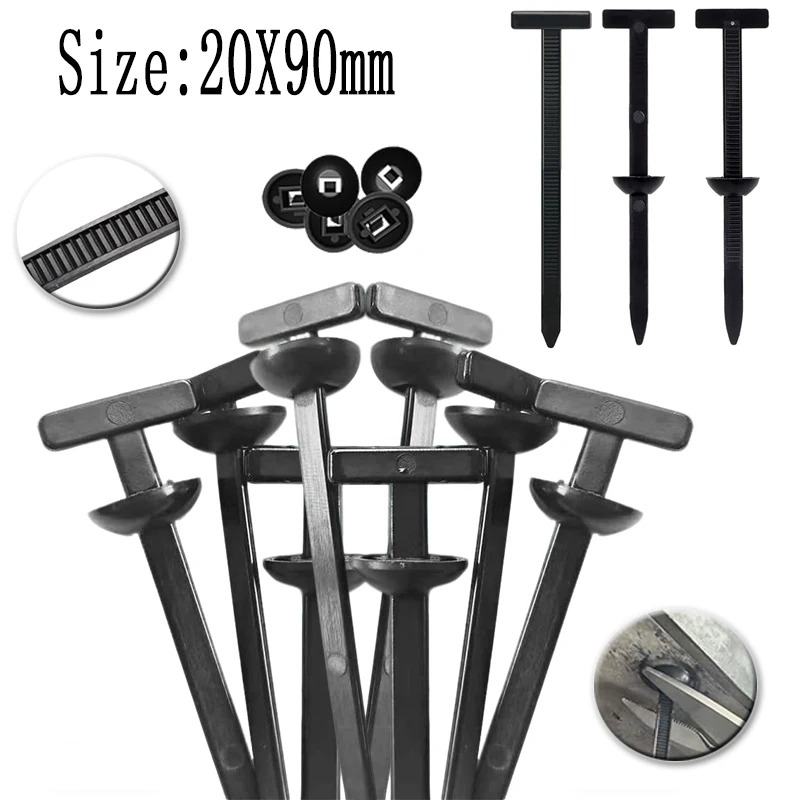 Nylon Cable Ties Buckles Auto Fastener Screw Replacement Clip Car Fenders Trunk Engine Guard Panel Wire Management Tools 20X90mm