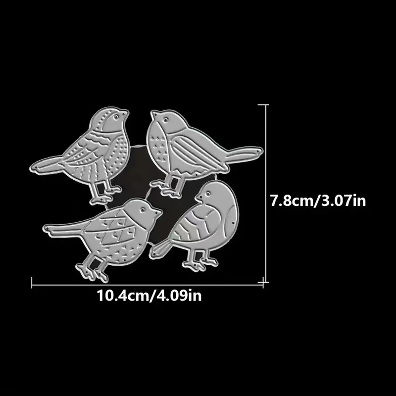 Versatile & Durable Bird-Themed Metal Cutting Dies: Enhance Creative DIY Scrapbooking & Card Making with 4 Unique Styles