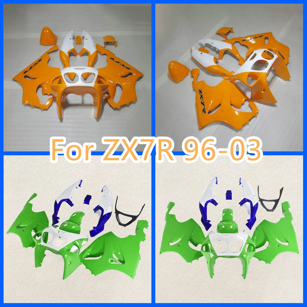 For 96 97 98 99 00 01 02 03 Kawasaki ZX7R ZX-7R 1996-2003 ZX 7R ABS Plastic Fairing Kit Sportbike Body Repair Aftermarket Parts