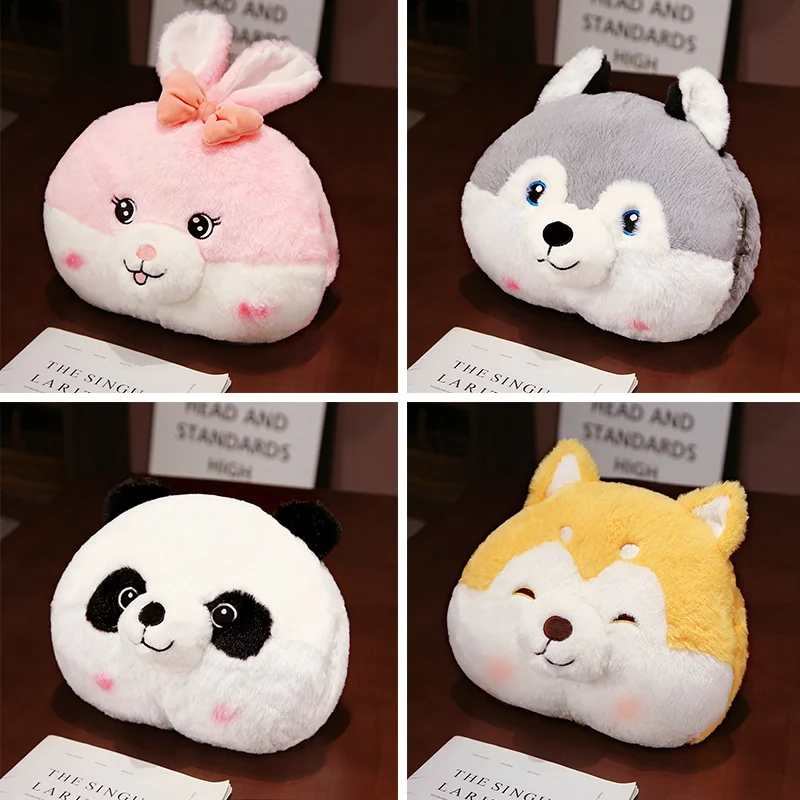 

Cartoon Lovely Bunny Husky Panda Hand Warm Nap Pillow Plush Toy Soft Stuffed Cute Animal Shiba Inu Sleeping Pillow Home Decor