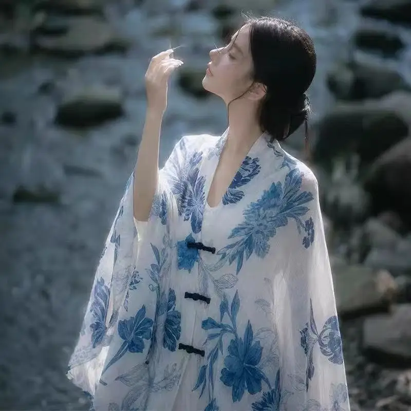 new-chinese-style-printing-shawl-women's-cheongsam-match-cloak-comfortable-thin-gown-clothing-vintage-scarf-cloak