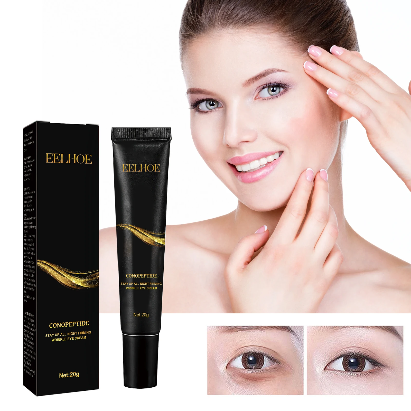 

1-4PCS Firming Eye Cream Reduces Puffiness Dark Circles Tightens Smooths Repairs Moisturizes Delicate Skin Around the Eyes