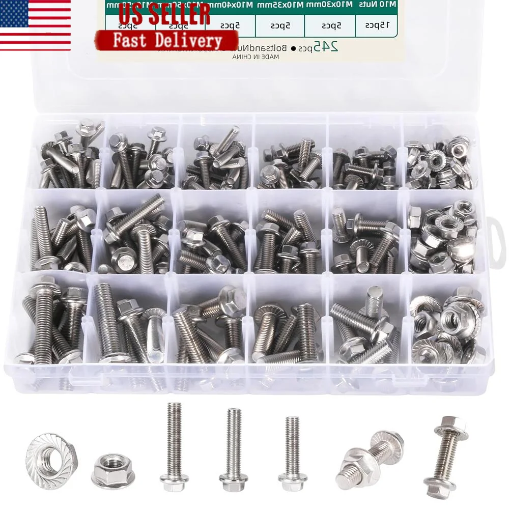 heavy-duty-245-pcs-flanged-bolts-nuts-set-m6-m8-m10-304-stainless-steel-with-organized-storage-box