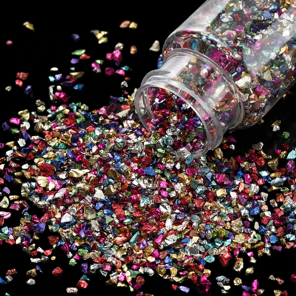 30 g/Flasche Glas Zerkleinerte Steine Harzfüllungen für DIY Epoxidharzform Unregelmäßige Kristall Nail Art Dekoration Schmuckherstellung – Detail 4