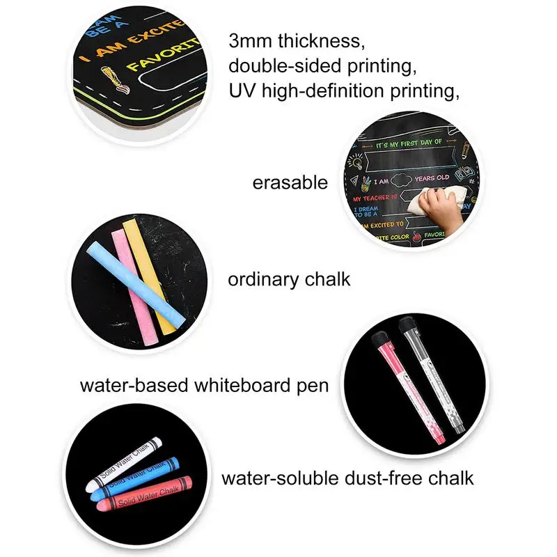 Back To School Board Double-Sided Back To School Signs First And Last Day 10 X 12 Reusable Back To School Sign Photo Prop Back