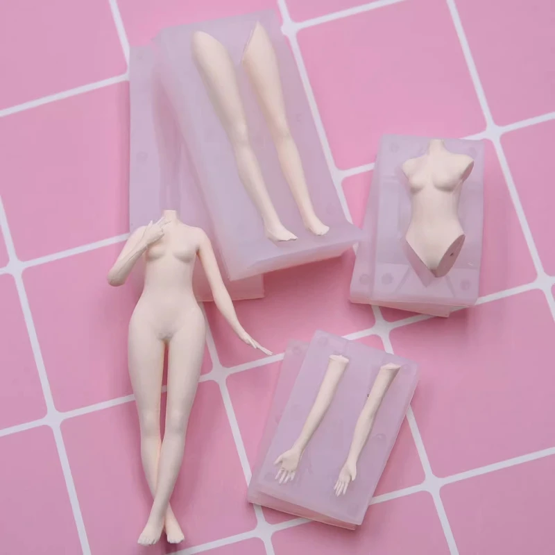 Pottery Body Silicone Mold Handmade DIY Ultra-light Clay Stone Plastic Clay Making Cartoon Character Miniature Statue Body Mold